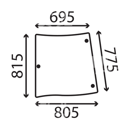 szyba MF Massey Ferguson 3615 3625 3635 3645 nowa kabina - boczna lewa VA206263 (1609)