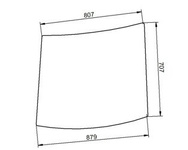 szyba do ciągnika John Deere - przednia górna prawa L30621 (1241)