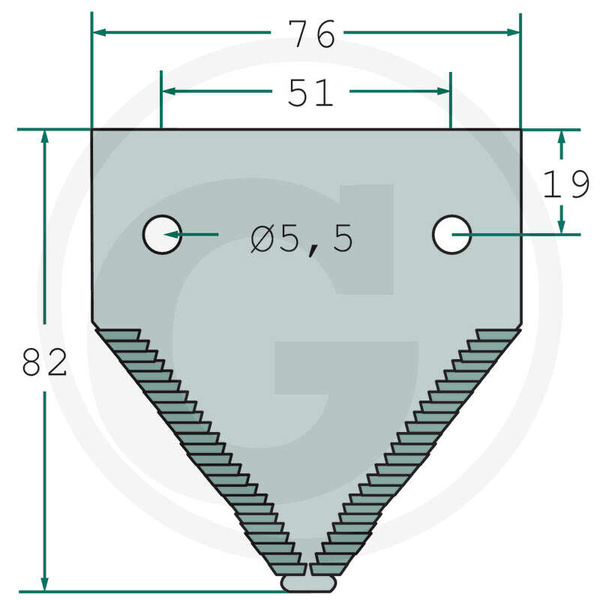 Nożyk listwy tnącej 206236M1, kombajn Massey Ferguson