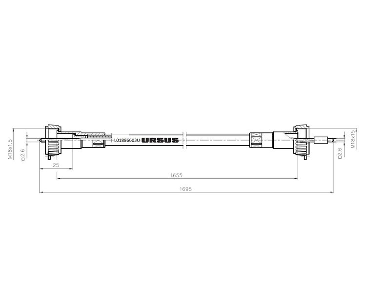 Linka - Licznik MTG L-1655mm/1695mm 40115212. 886603 C-360 ORYGINAŁ URSUS