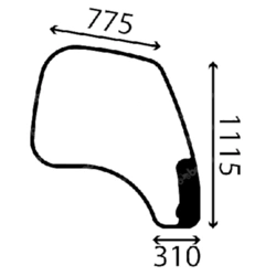 szyba JCB - boczna prawa 827/80234 (2975)