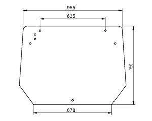 szyba do ciągnika Deutz-Fahr, Lamborghini, Same - tylna 0.014.2295.0/10 (1142)