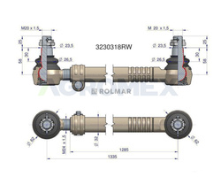 Drążek kierowniczy 1335mm 3230318R WARYŃSKI