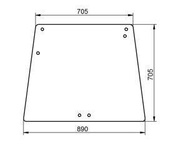 szyba do ciągnika Deutz-Fahr - tylna bezbarwna 04383608 (0031)