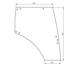 szyba do ciągnika Kubota - drzwi prawe 3Y205-70670 (4611)
