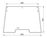 szyba do ciągnika Deutz-Fahr - przednia zielona 04383606 (1553)