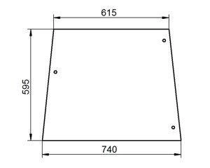 szyba do ciągnika Deutz-Fahr - boczna 520498 (2368)