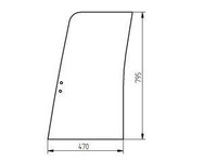 szyba koparka CAT - drzwi górna przednia 334-6525 (2937)