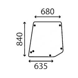 szyba Deutz-Fahr - drzwi górna lewa FRA-0505222303