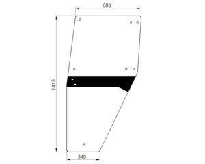 szyba do ciągnika Deutz-Fahr - drzwi lewe zielone 04358529 (4681)