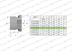 Korek hydrauliczny calowy na imbus 1/2" BSP ED Waryński