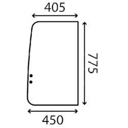 szyba Kubota - boczna tylna prawa przesuwana RG508-46350