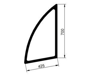 szyba ładowarka teleskopowa Dieci Agri Plus - drzwi górna przednia BSC0415 (2337)