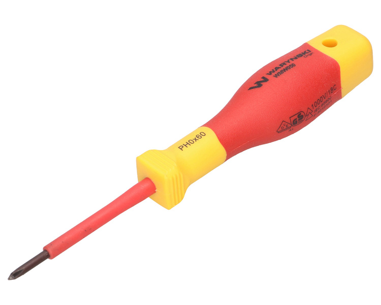 Wkrętak krzyżakowy PH0 izolowany 60 mm VDE Waryński