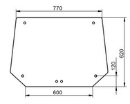 szyba do ciągnika Case - tylna 1984587C1 (2463)