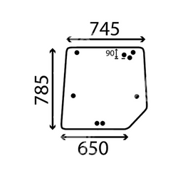 szyba MF serie 4200 4300 - tylna zielona (1245/1) 3806581M3