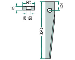 Ząb brony aktywnej Kuhn 320mm 180RH41 3