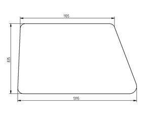 szyba ładowarka teleskopowa CAT - boczna prawa 203-4548 (5114)