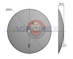 Talerz brony talerzowej gładki 560mm 30x30 stal borowa Waryński