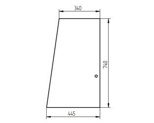 szyba do ciągnika Fendt - boczna przesuwana prawa F281505350011 (3345)