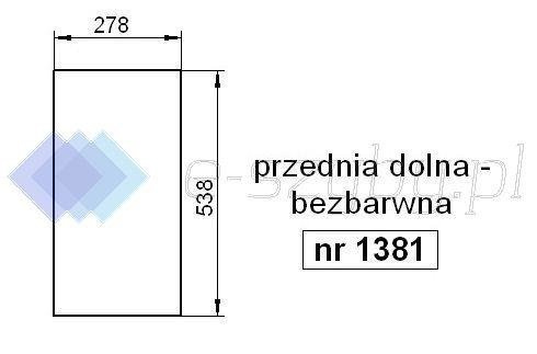 szyba Renault kabina LS 65-12 65-14 75-12 75-14 85-12 85-14 - przednia dolna (1381)