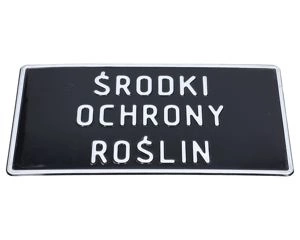 ŚRODKI OCHRONY ROŚLIN - tabliczka - aluminium - 4 kolory