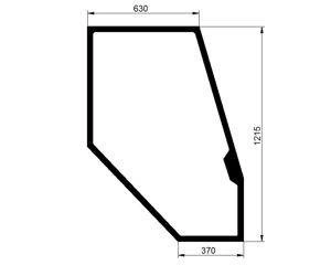 szyba do ciągnika Deutz-Fahr - drzwi prawe zielona 04386536 (1564)