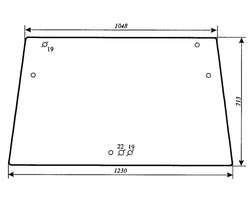 szyba do ciągnika Deutz-Fahr - przednia bezbarwna 04363114 (888)