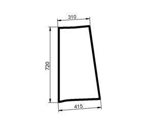 szyba do ciągnika Deutz-Fahr, Lamborghini, MF, Same - boczna lewa koła 20" bezbarwna 0.010.7105.0/10 (2342)