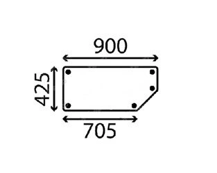 szyba do ciągnika Kubota - tylna dolna 3P300-53790 (3570)