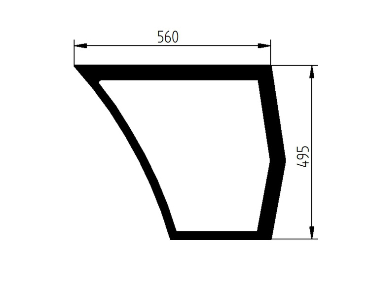 szyba minikoparka Yanmar SV - boczna prawa dolna 172A5968580 (2910)