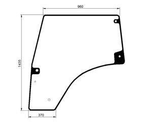 szyba do ciągnika Deutz-Fahr, Same - drzwi lewe 0.016.8743.0 (1865)