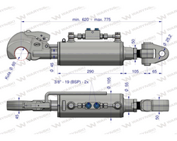 Łącznik Hydrauliczny KAT-3 FI25 Waryński