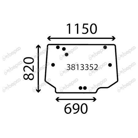 szyba Massey Ferguson - tylna 4382797M3 (3706)