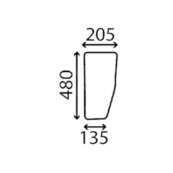 szyba do ciągnika John Deere - tylna dolna L75276 (4338)