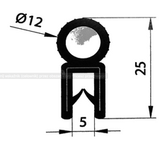 uszczelka gumowa zbrojona na krawędź szyby 5905616717029