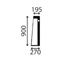 szyba Yanmar - drzwi tylna górna lewa 113210 (3098)