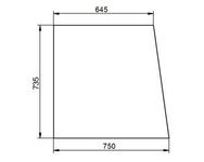 szyba do ciągnika Fendt - boczna lewa zielona 281500351020 (1624/1)