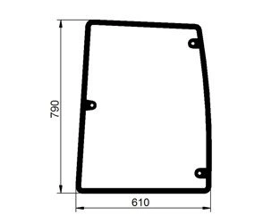 szyba Zetor Major, Farmtrac - boczna prawa 935540 (1650)