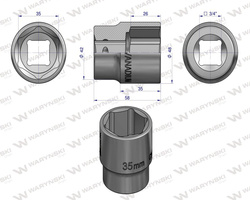 Nasadka sześciokątna 3/4" 35 mm Waryński