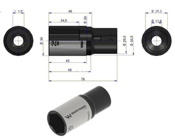 Nasadka sześciokątna 1/2" 25 mm długa Waryński