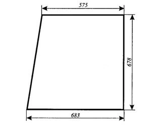 szyba do ciągnika C-330 kabina Koźmin z turem (Z.Szyszka) - boczna II (lewa, prawa) (689a)