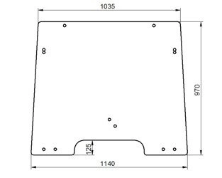 szyba do ciągnika John Deere - przednia R224417 (1306)