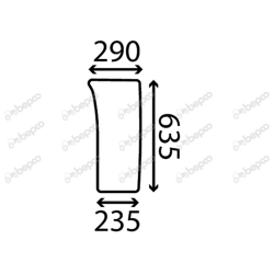 szyba do ciągnika Landini, McCormick - przednia dolna lewa 3679548M1 (5033)