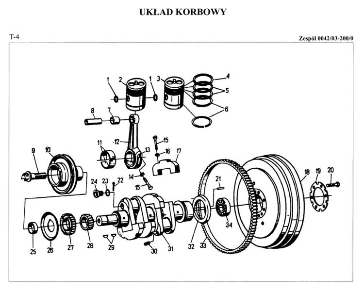 Wał korbowy silnika Ursus C-330 42031050 Forged