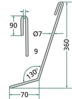 palec zagarniający siewnika Amazone II lewy 3756300