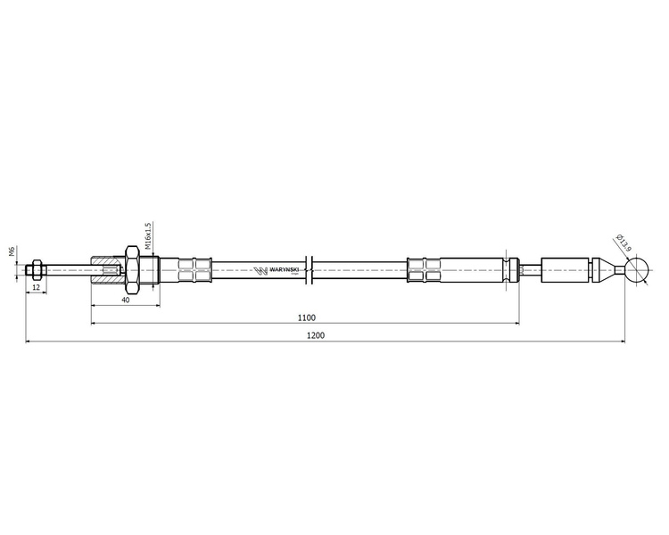 Linka do sterowania rozdzielaczem na kulkę L-1200mm Waryński