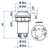 przycisk, włącznik sprzęgła cięcia Deutz-Fahr 01144162