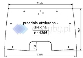 szyba CASE MX - przednia otwierana 238520A3 (1296)