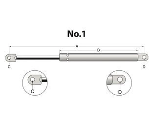 siłownik amortyzator gazowy A=205 S=60 F=500N